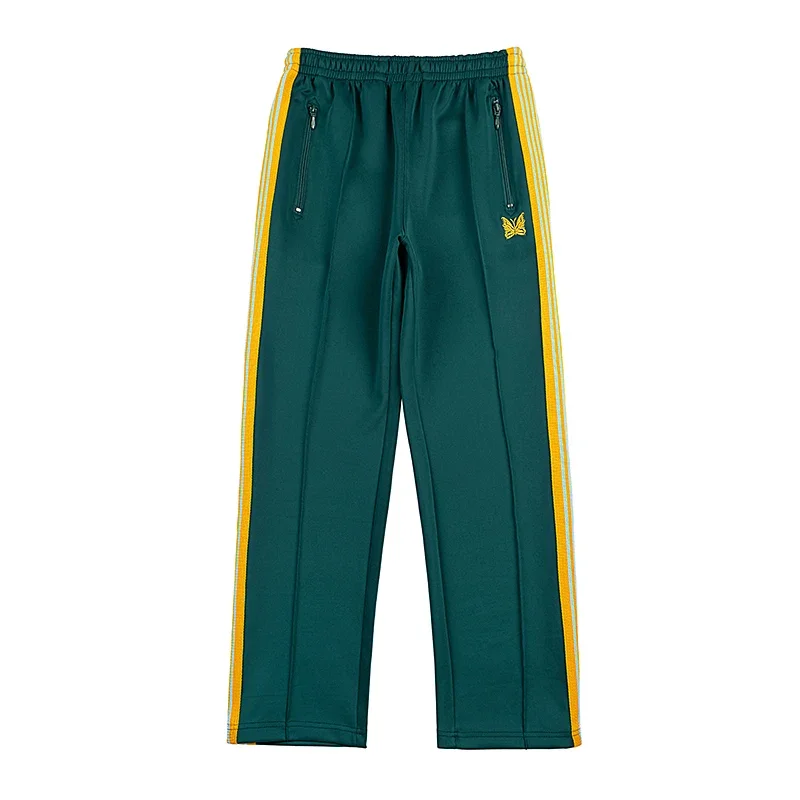 Arrival Trousers Butterfly 1:1 Embroidery Yellow Webbing Track Stripe Green Pants Zipper Men Women Sweatpants Oversize