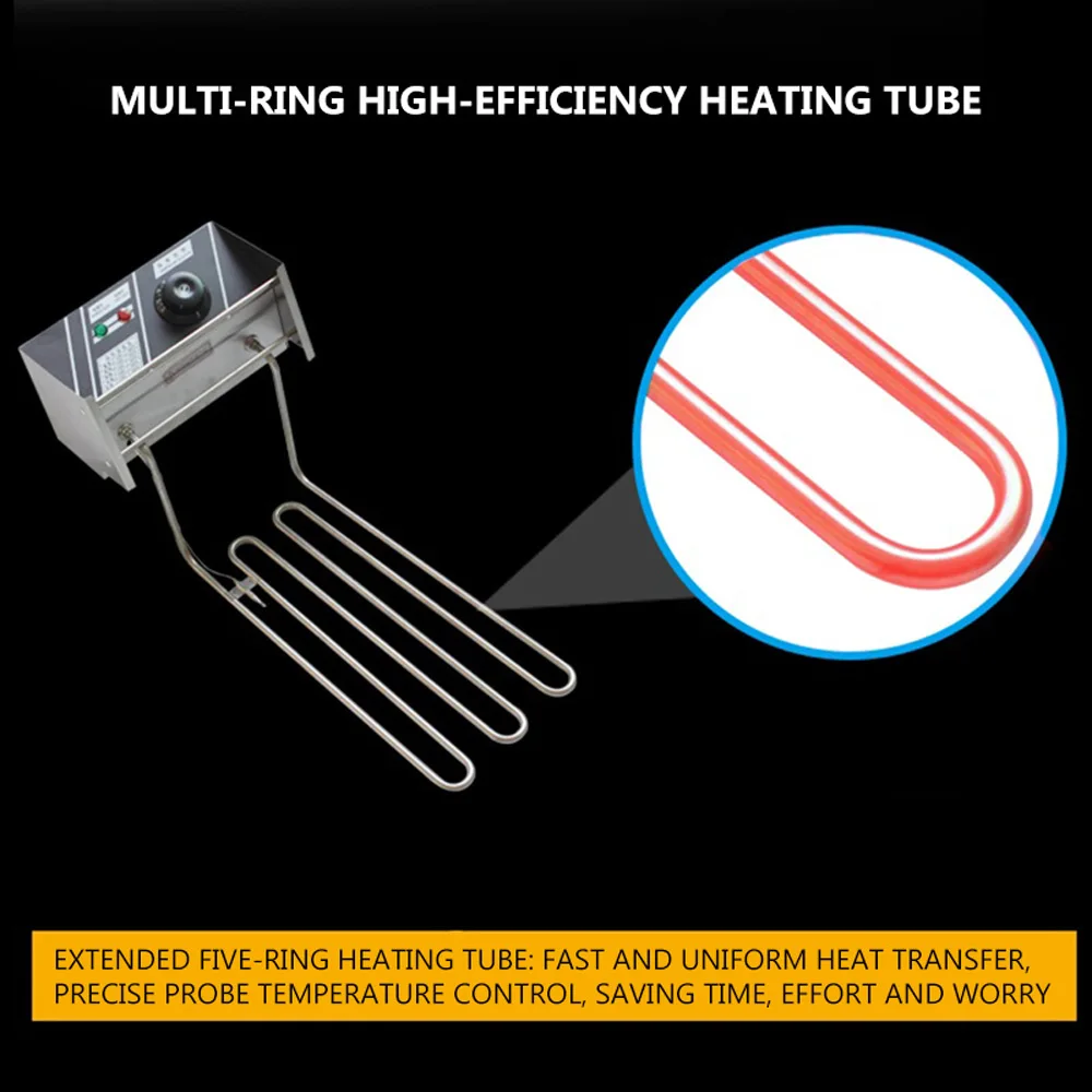 Fritadeira comercial de cilindro único, fritadeira elétrica de grande capacidade, espetos fritos, equipamento de lanche
