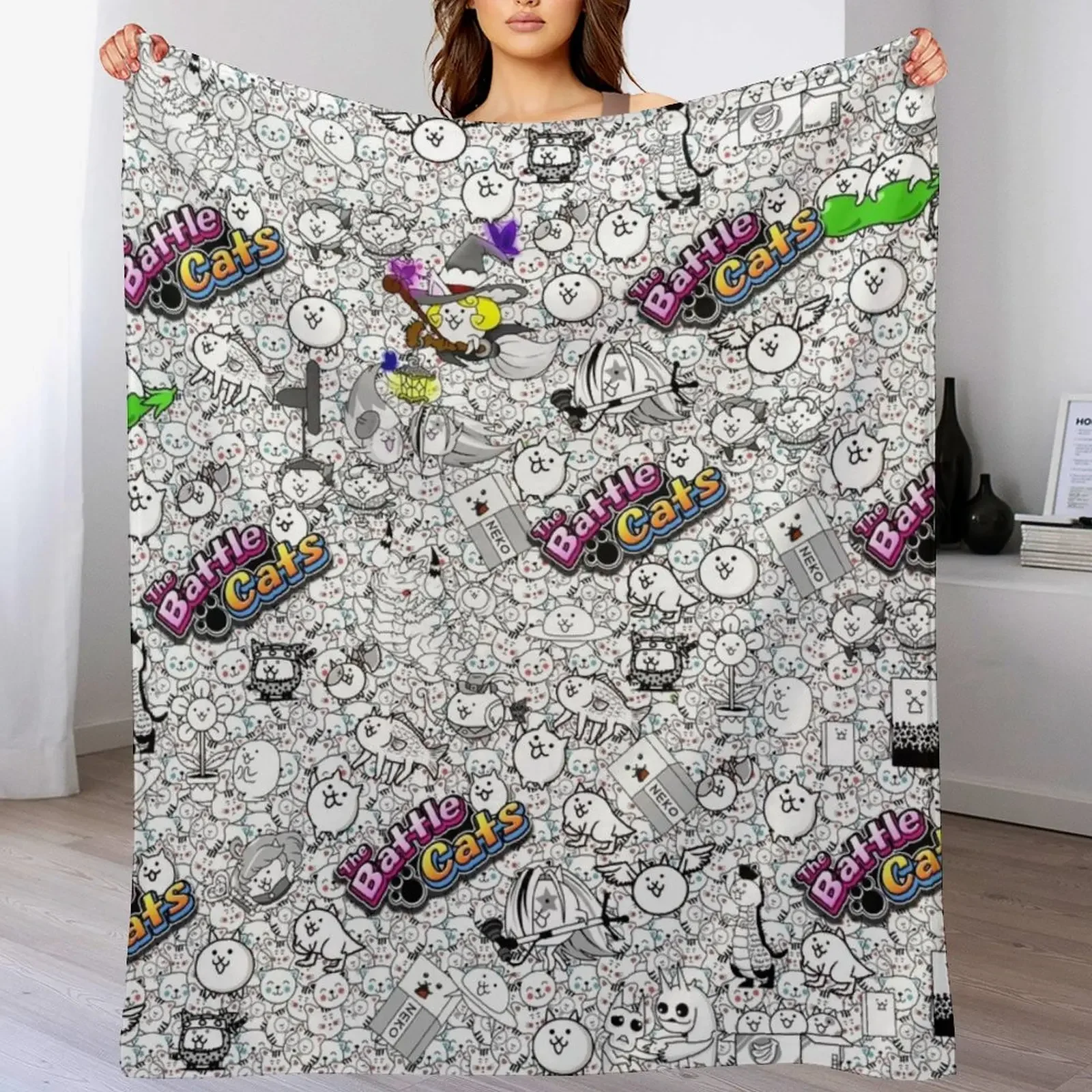 Battle Cats Throw Blanket Soft Beds Flannel Custom wednesday Blankets