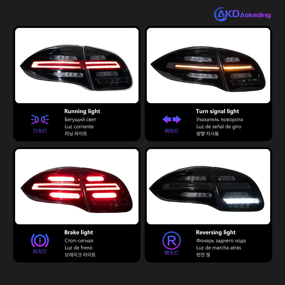 Światła samochodowe do Porsche 958 Cayenne LED Tail Lamp 2011-2014 Tail Light Signal Drl Rear Stop Brake Animation Automotive Accessory