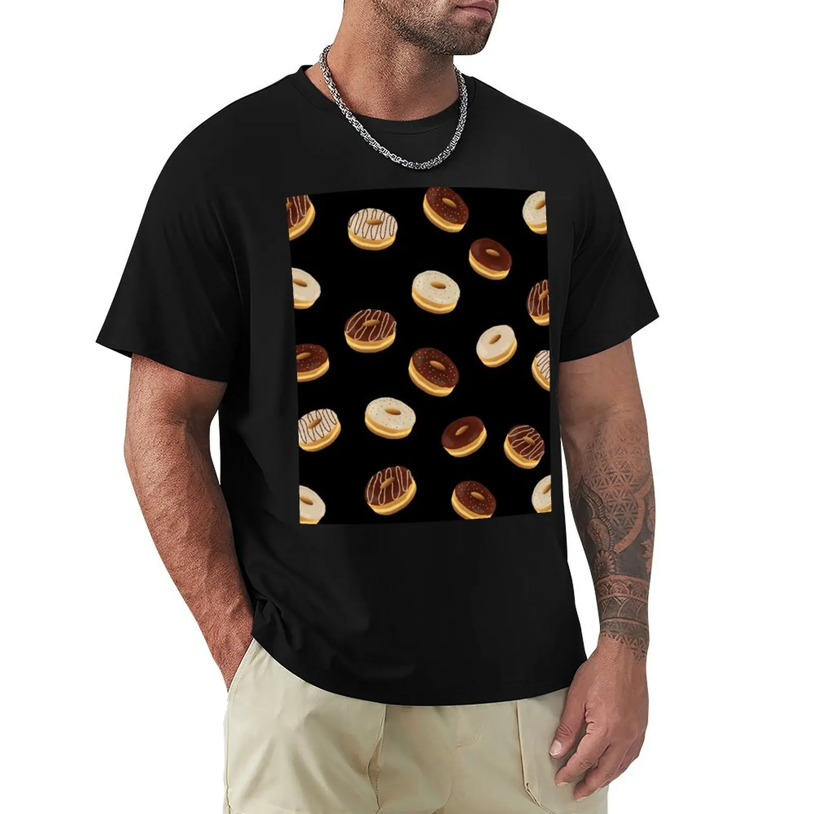 

Donuts pattern 2 T-Shirt graphic t shirts football t shirt gifts for boyfriend plain mens t shirts