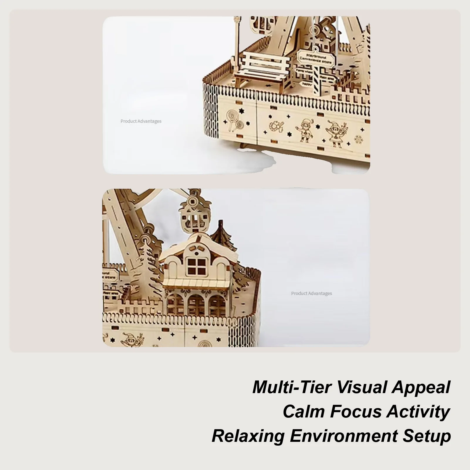 

Деревянные 3D-пазлы для взрослых, колесо обозрения, игрушка для снятия стресса, 183 предмета со светодиодной подсветкой и музыкальной деревянной моделью, комплект для снятия стресса