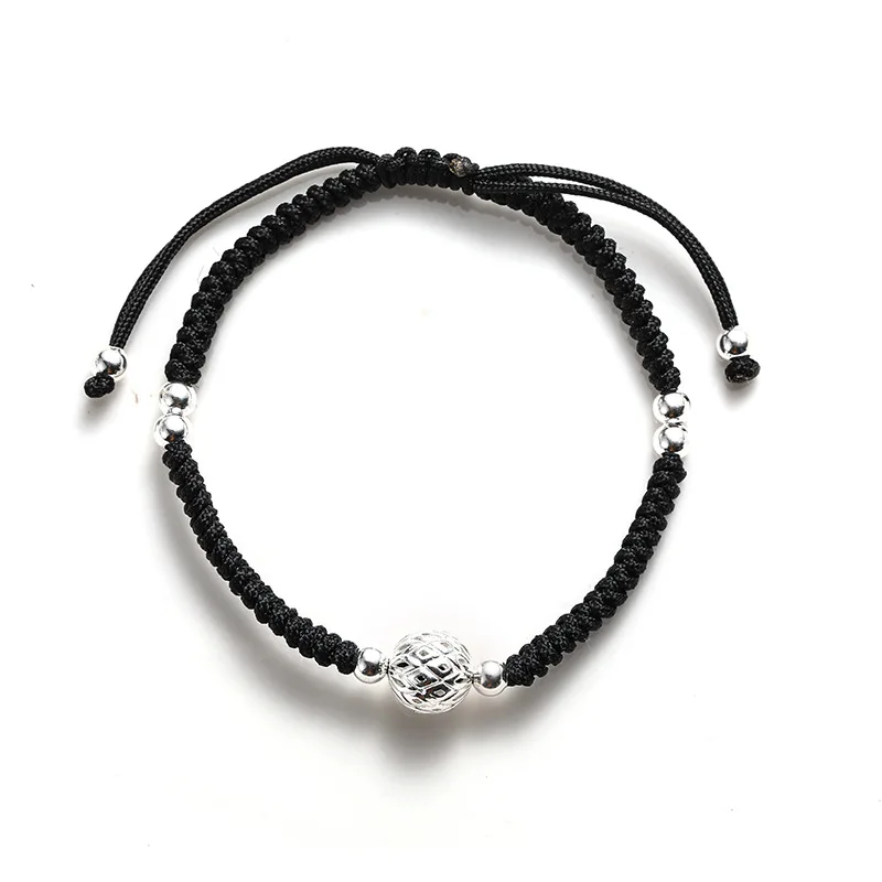 La Monada جرس الخيط الأحمر لليد 925 فضة سوار زوجين سلسلة حبل الأحمر الموضوع أساور للنساء الفضة 925 #6