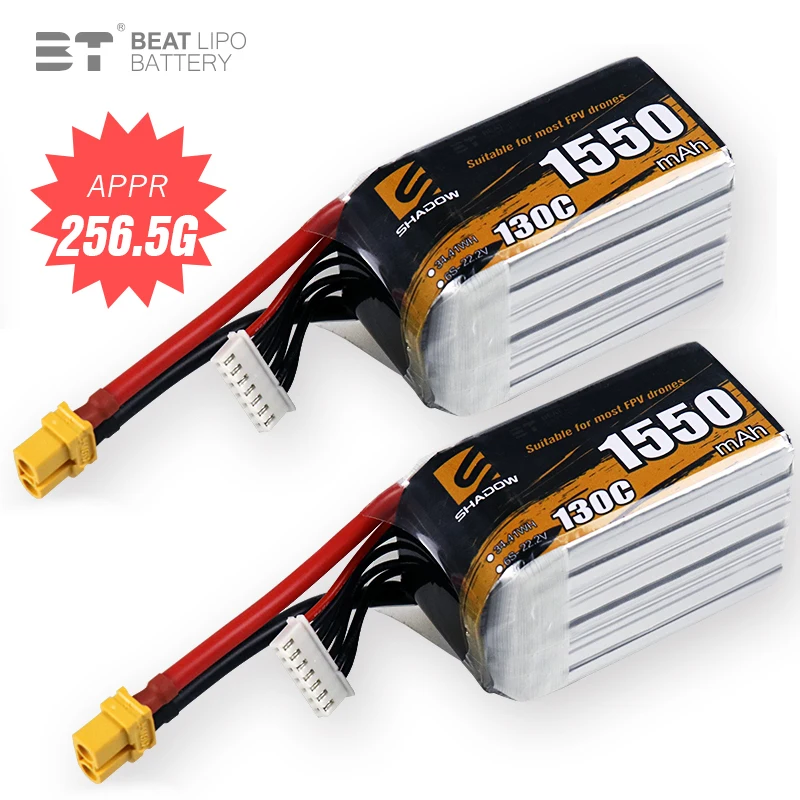 

Upgrade 6s 22.2V 1550mAh 130C LiPo Battery For RC Helicopter Quadcopter FPV Racing Drone Parts 22.2v Drones Battery With XT60