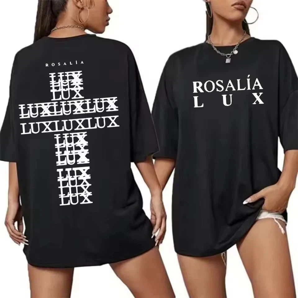 Camiseta unisex de algodón 100% con gráfico de Rosalia Rosalía LUX World Tour 2026, novedad de verano, camiseta de manga corta estilo Y2k a la moda para hombre