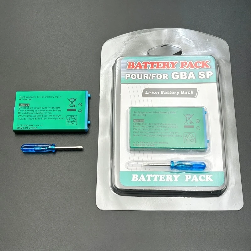 

For Game GBA SP 850mAh Rechargeable Battery&Screwdriver Kit for GBA SP for Boy Advance / GBA SP Replacement Lithium-ion Battery
