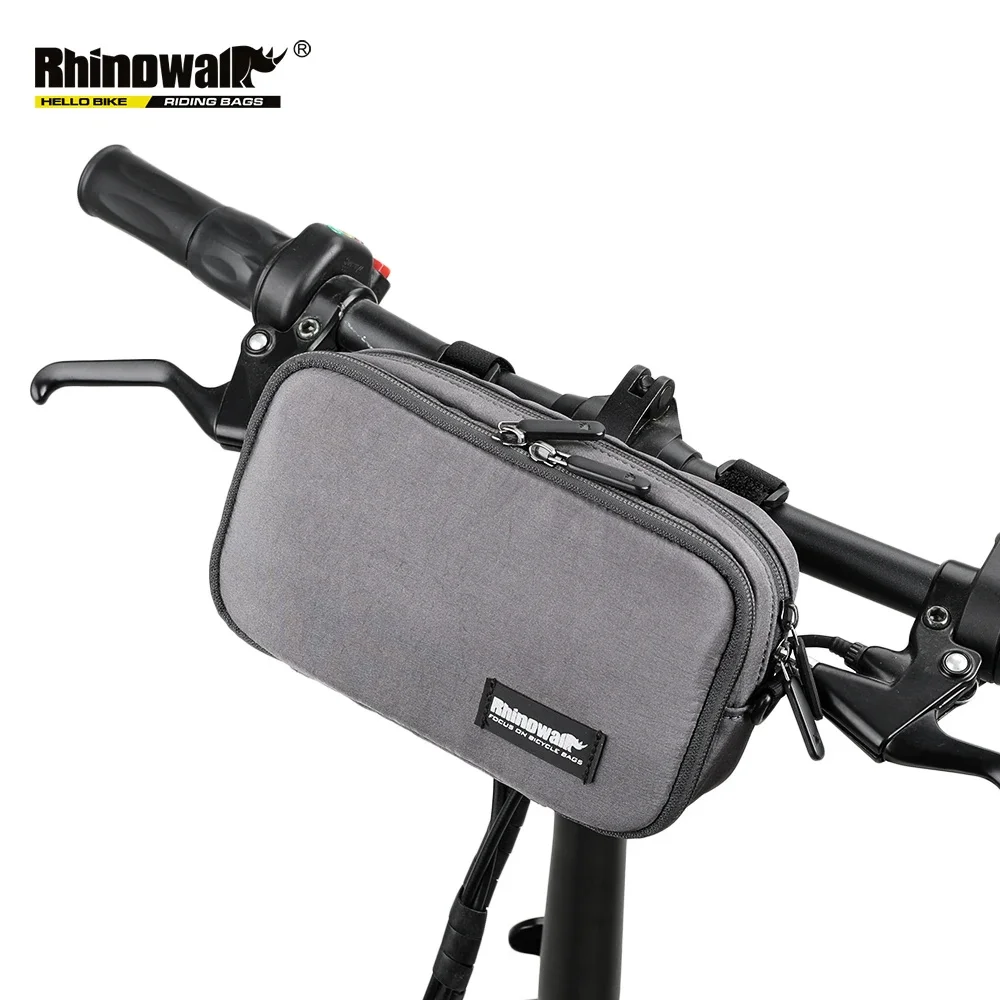 RHINOWALK Bicycle Handlebar Bag Multi-Functional Waterproof for Bike Mobile Phone Case Black Gray Colors Large Capacity X2011