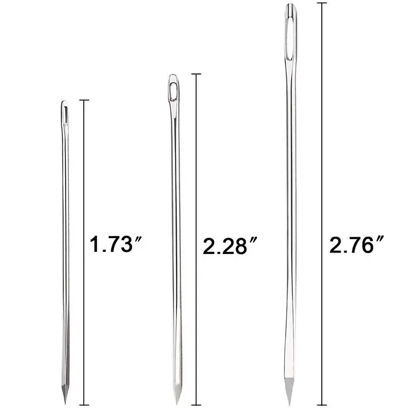 Juego de agujas de cuero para manualidades, aguja de costura, reparación de zapatos, herramienta afilada para coser a mano, bordado