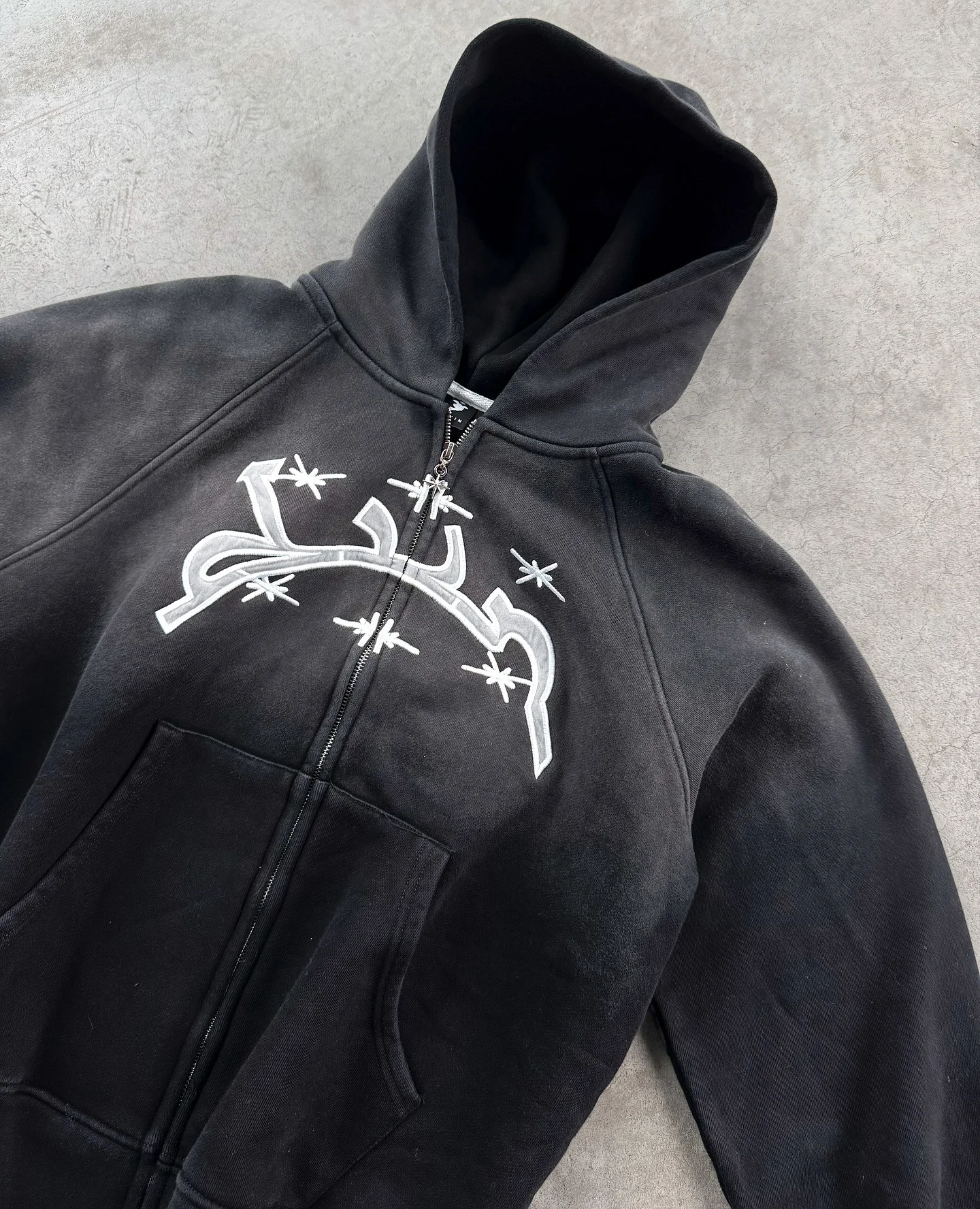 Divin Vintage Fashion Embroidery Zip Up Hoodies Y2k New Harajuku 