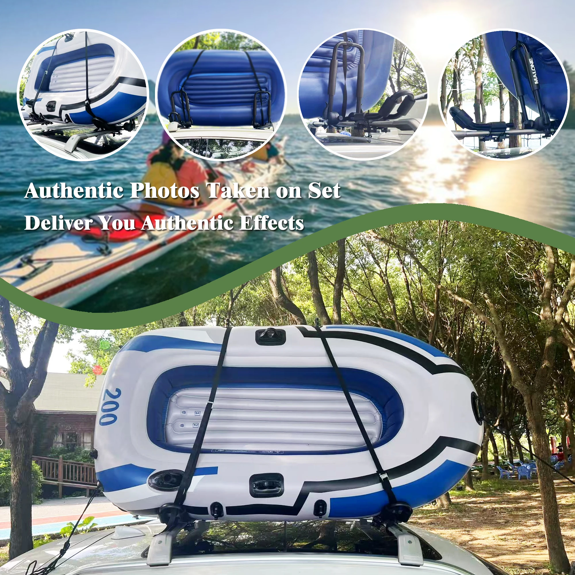 كاياك حامل سقفي الألومنيوم كاياك الناقل للطي العالمي 4 في 1 متعددة الوظائف لوح التزلج على السطح جبل لشاحنة SUV