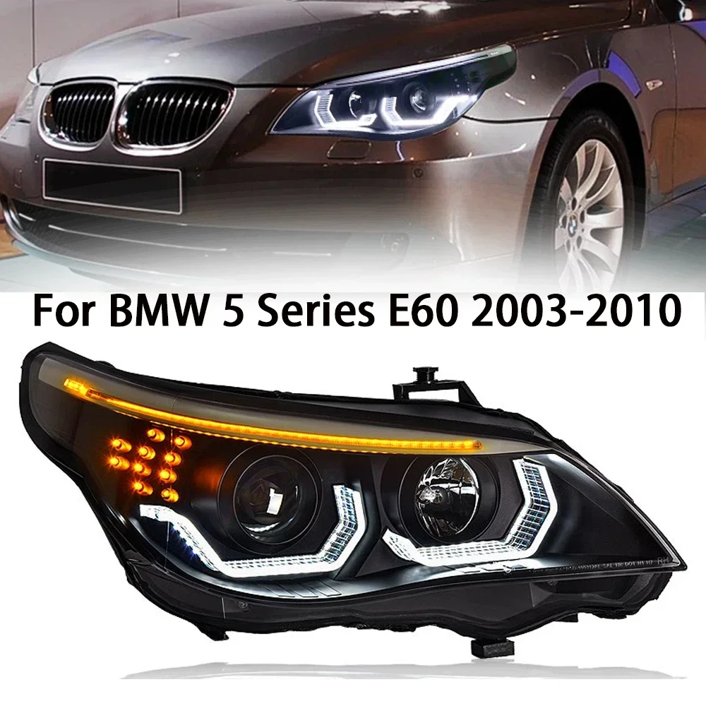 

Car Styling Headlight For BMW E60 2003-2010 523i 530i LED Dynamic Turn Signal Lens Head Lamp Accembly AutoAccessory
