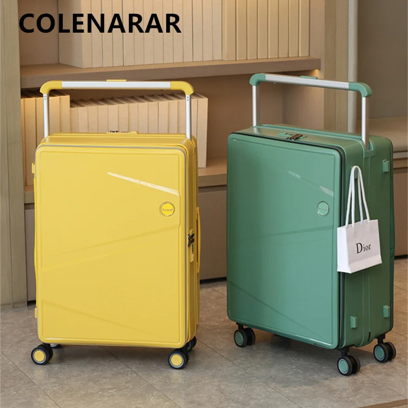 

COLENARA Suitcase on Wheels ABS+PC Boarding Box Large Capacity Trolley Case 20"24 Inch Cart Style Travel Bag Women's Luggage