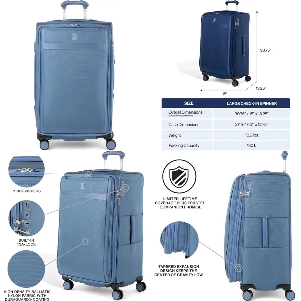 

Легкий расширяемый чемодан-спиннер, 8-колесный багаж для мужчин и женщин, замок tsa, большая сумка в клетку