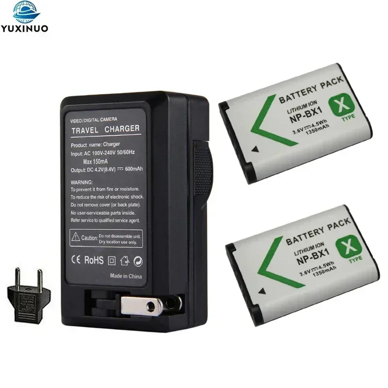 1350mAh NP-BX1 NPBX1 Camera Battery + AC Charger for Sony FDR-X3000R RX100 M7 M6 AS300 HX400 HX60 WX350 AS300V HDR-AS300R AS15