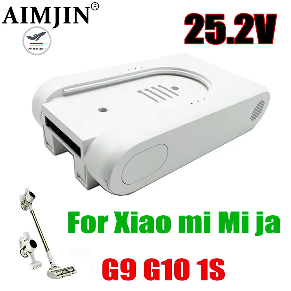 

25.2V Rechargeable lithium ion Battery Pack 5000mAh for Xiaomi Mijia G9 G10 Wireless Vacuum Cleaner 12000mAh Accessories