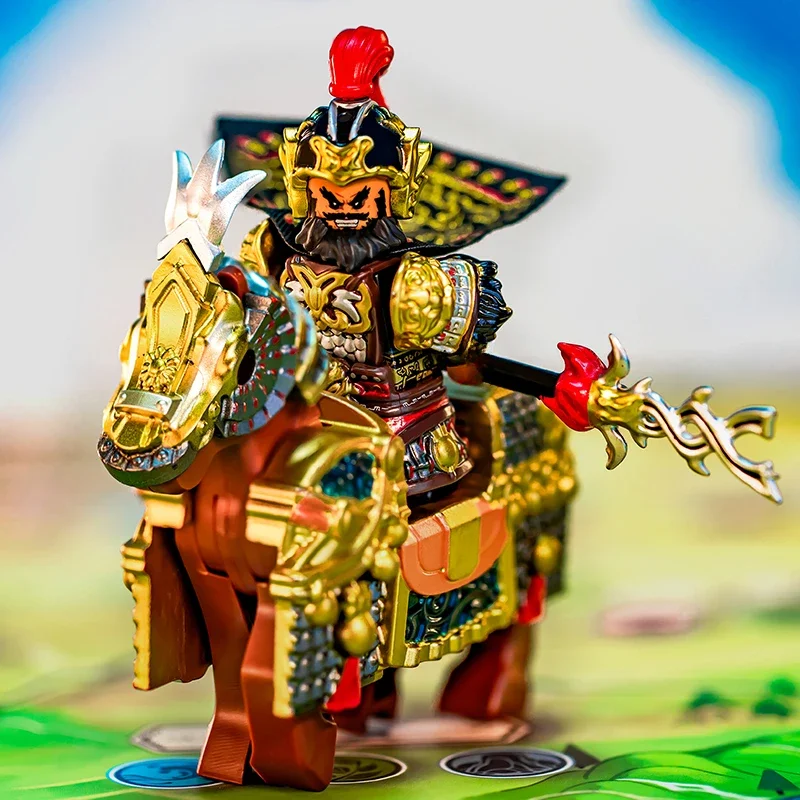 Creative Toys Three Kingdoms Man Boy Aratiandi Zhao Yun Lu Bu Building Block Model MOC Assembled Boy Collection Holiday Gift