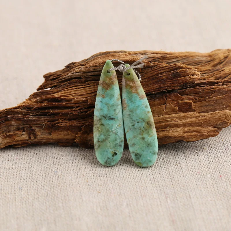 

B&F Chrysocolla Earring Beads, Handmade Natural stones beads, Polished Stones for jewelry Making Supplies