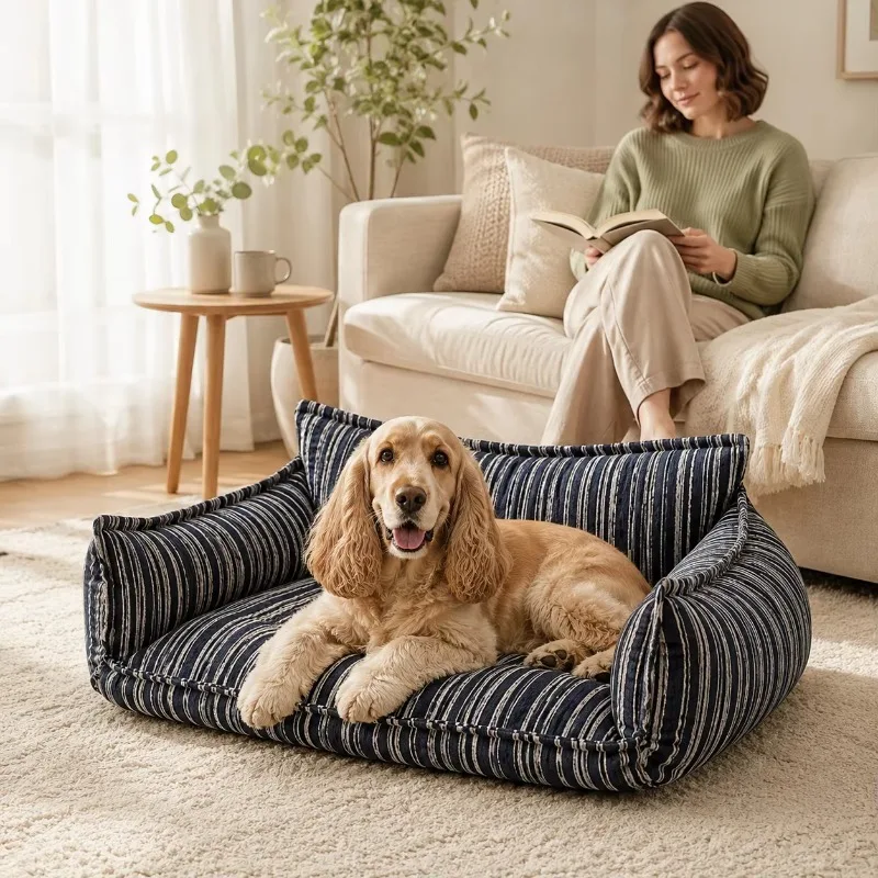 Dog blanket Luxury Chenille Orthopedic Dog Bed Sofa Washable Pet Bed with Removable Cover for Medium Large Dogs Drop