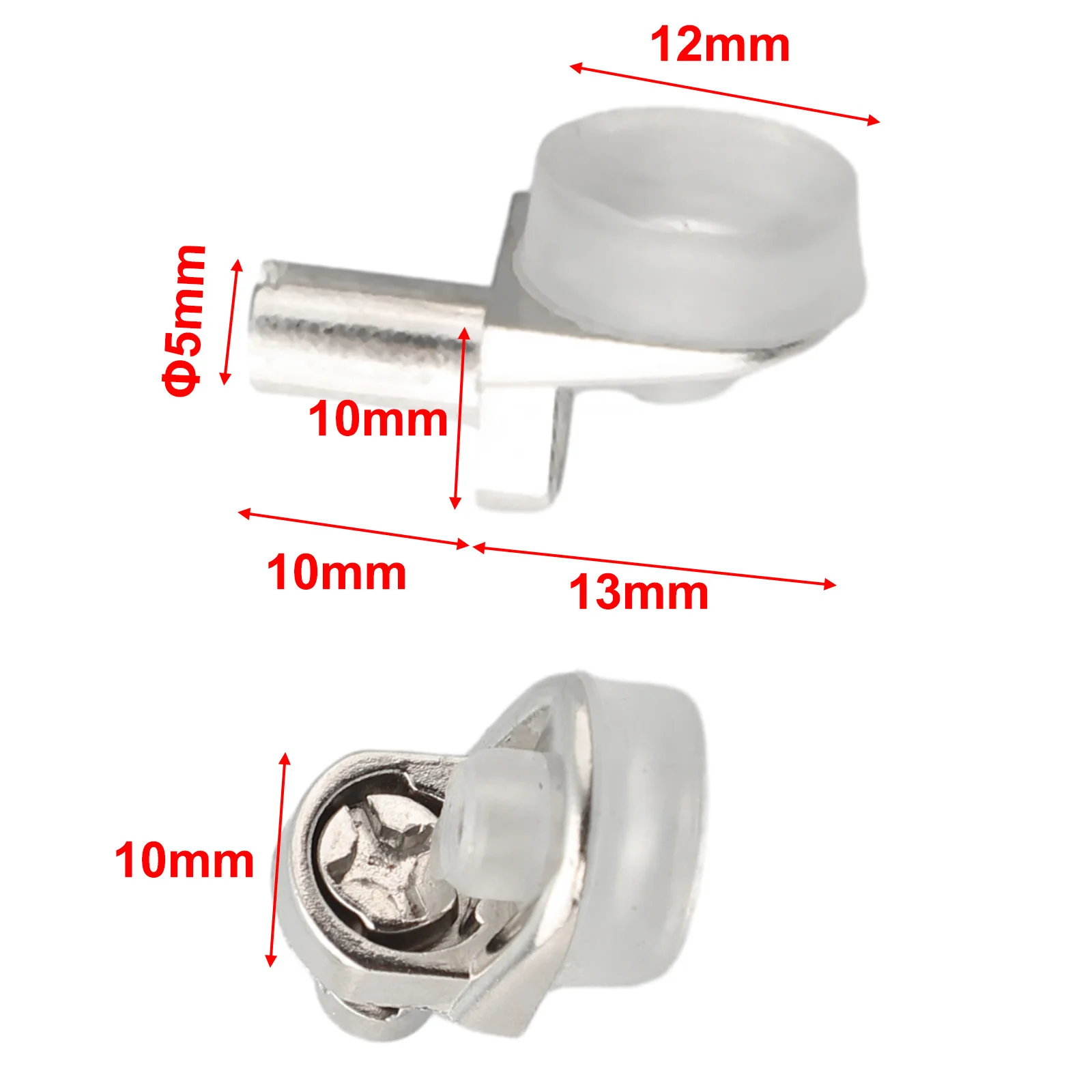 20x Zinc Alloy Shelf Clamp with High-Grip Suction Cup for Glass Shelf Installation on Cabinet Door or Wardrobe