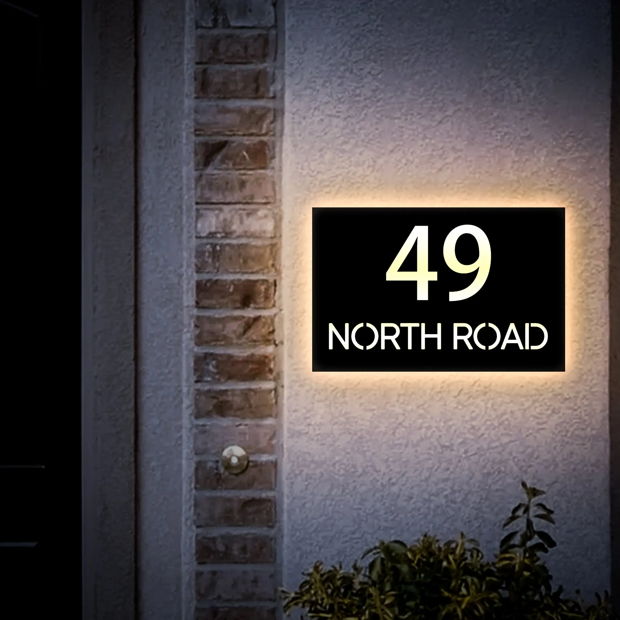 Imagem -03 - Custom 3d Led Iluminado Casa Number Plate Placa de Casa Moderna Outdoor Name Sign Placa de Parede Acrílica Impermeável Iluminação