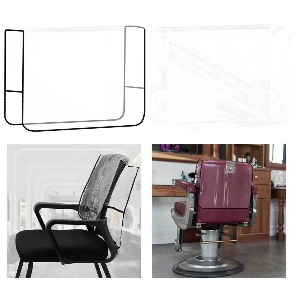 2Pcs Salon Chair Cover Protector Plastic Clear Salon Chair Back Cover Fits Most Standard Chairs To Prevent Stains