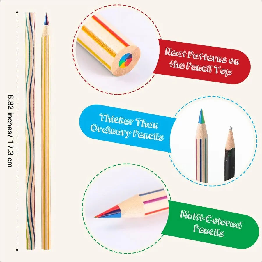 48 шт. Карандаши радужного цвета, 7 цветов в 1, деревянный Радужный карандаш с 4 шт. точилкой для взрослых, художественный рисунок, прямой