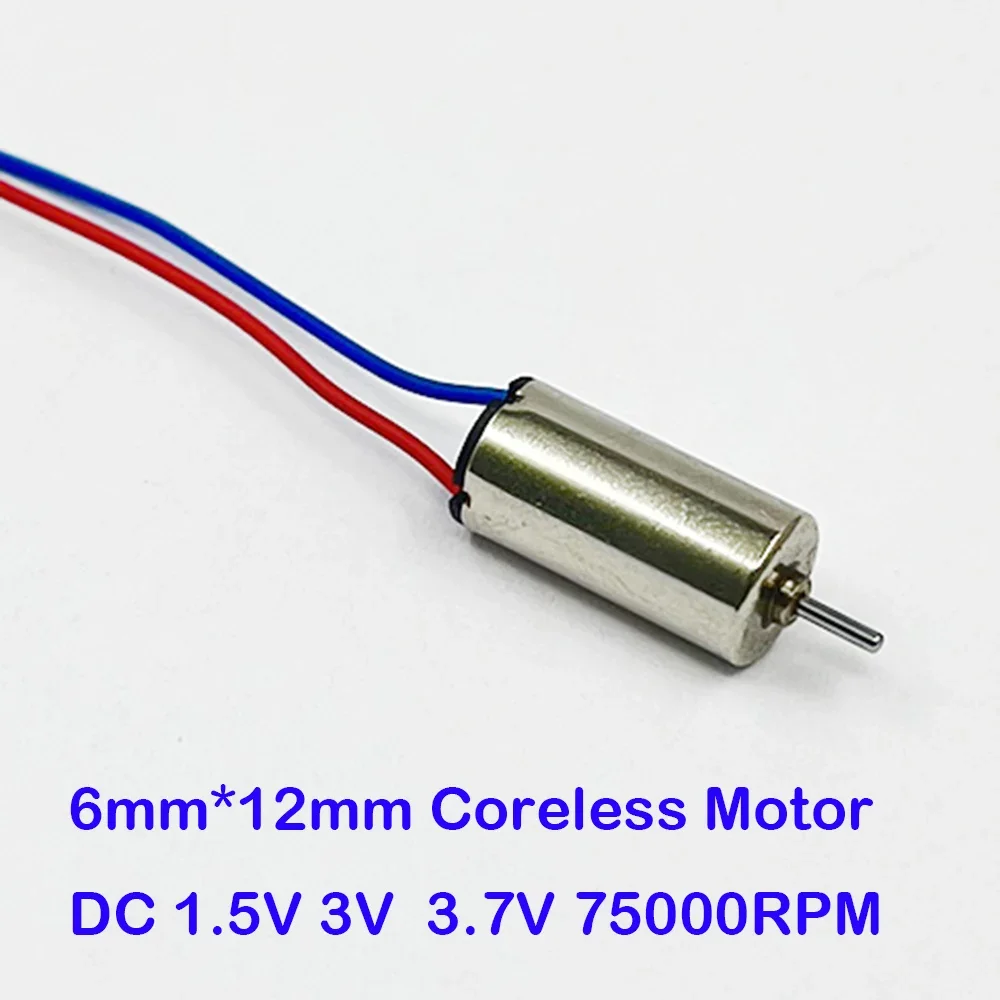 1.5V 3V  3.7V 75000RPM 6mm*12mm Mini Coreless DC Motor High Speed Hollow Cup Motor DIY RC Car UAV FPV Drone Quadcopter Engine