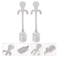 2 Pcs Coffee Spoon Skull Scoop Cute Teaspoons Stainless Steel Halloween Party Stirring