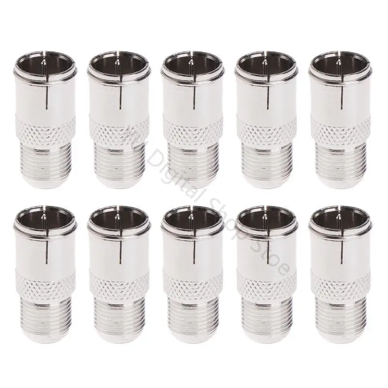 96BA 10 Stück F-Stecker Stecker auf Buchse Adapter – RF-Koaxial zum Aufstecken – Detail 4