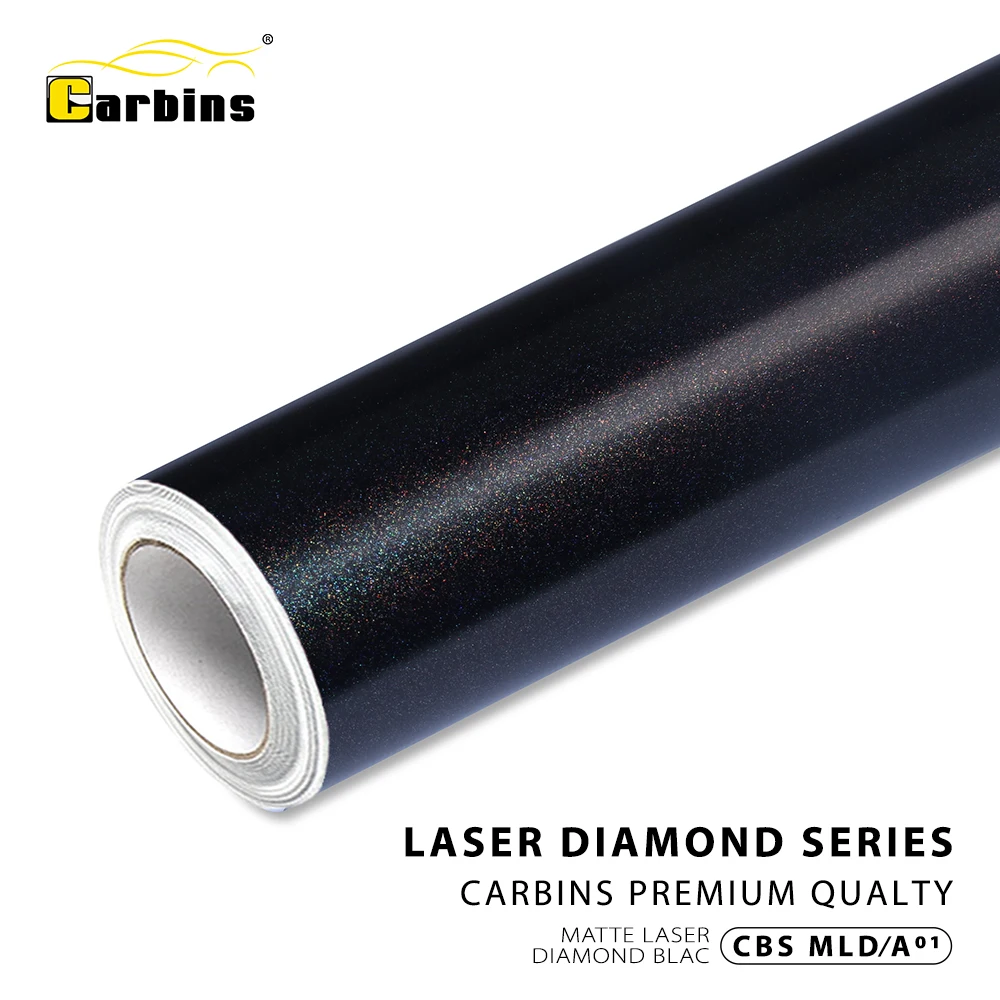 Folia samochodowa Carbins, hit sprzedaży, matowa, laserowa, diamentowa, czarna, PVC, bez pęcherzyków, do zmiany koloru karoserii, folia dekoracyjna.