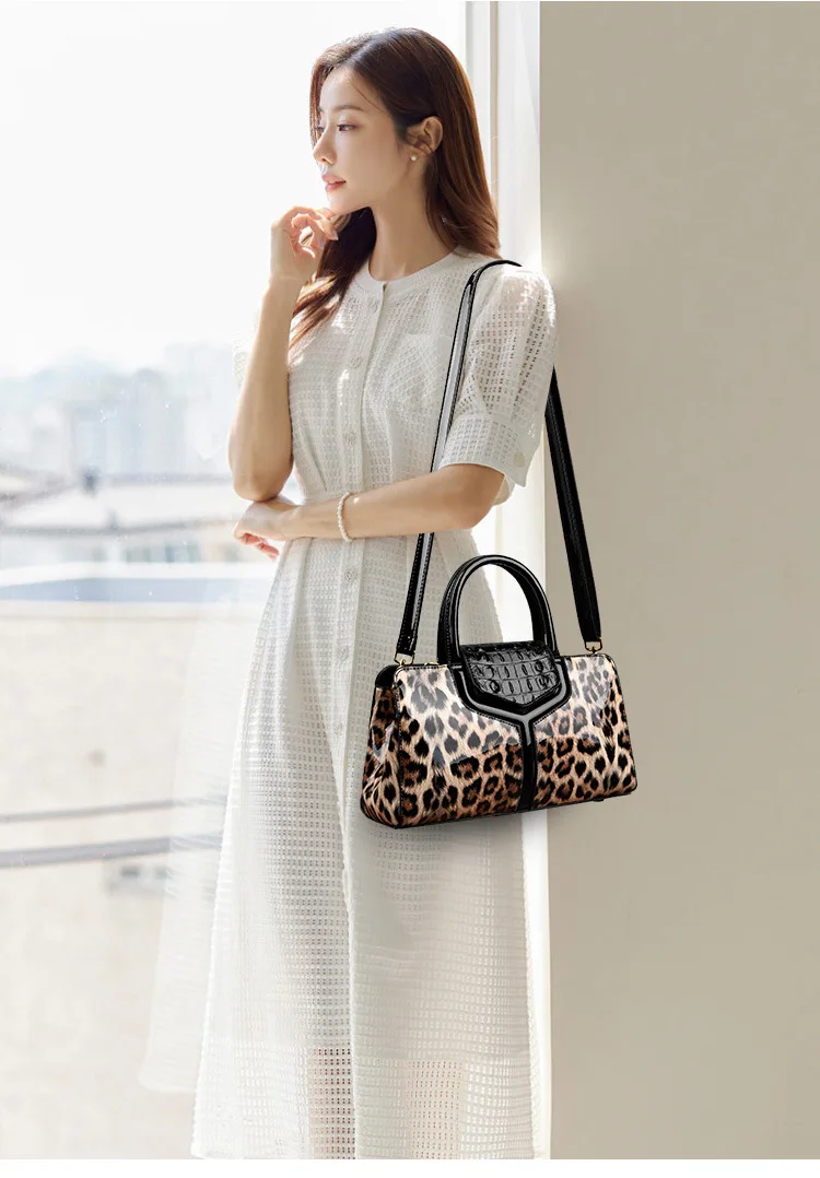 New Fashion leopard Women Handbags European Design Patent Leather Ladies Shoulder Bags Female Girl Brand Luxury Crossbody Bag