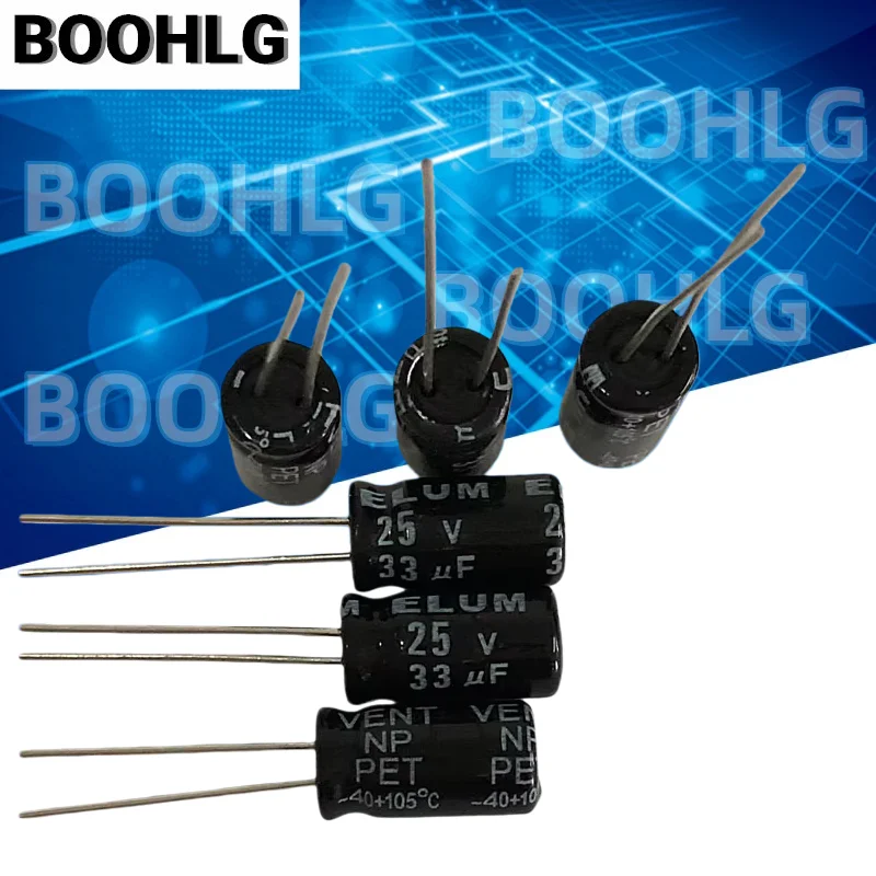 20PCS 33uf 25V audio frequency division NP non-polar aluminum electrolytic capacitor 25v 33uf 6X11mm