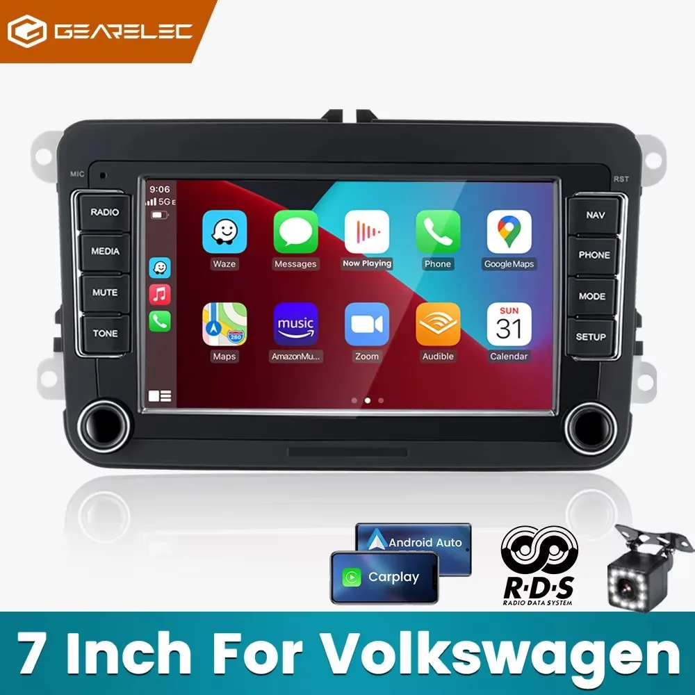 2 Din Android Autoradio Multimedia-Player GPS WiFi Carplay für VW Volkswagen Skoda Octavia Golf 5 6 Touran Passat B6 Polo Jetta