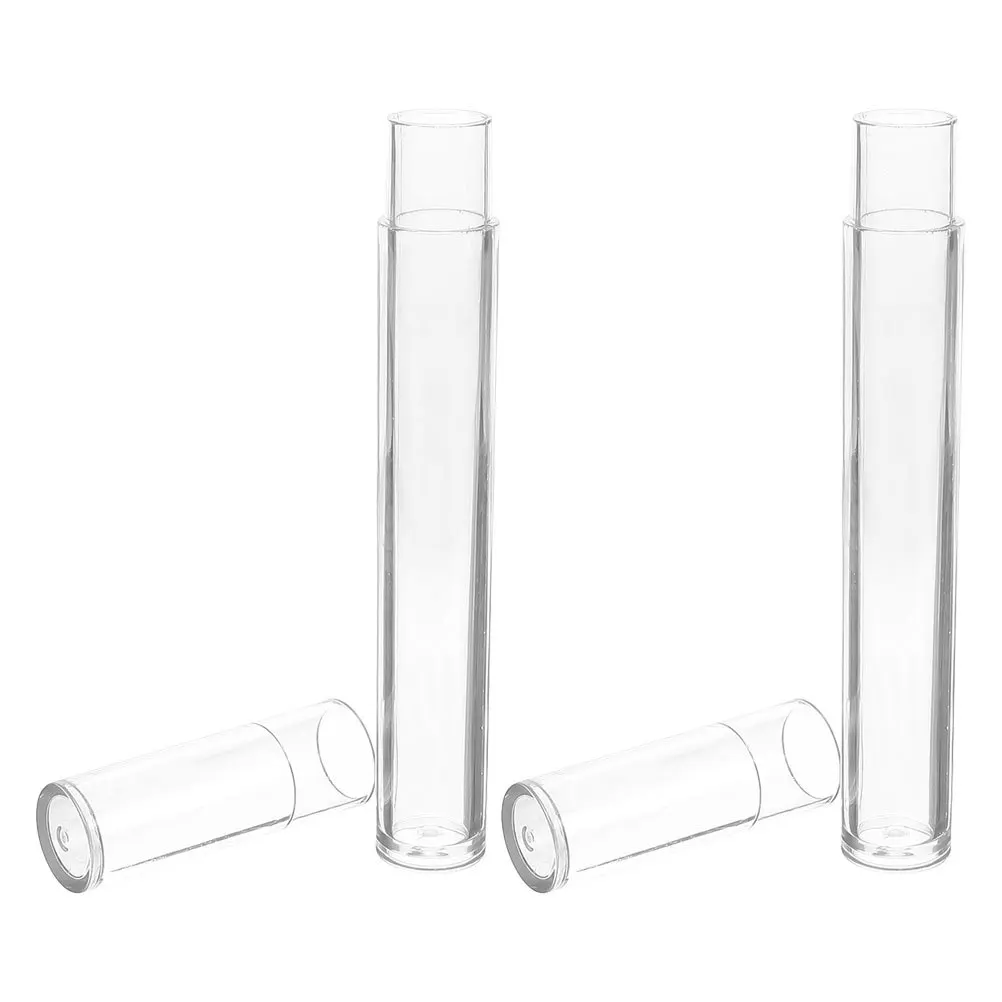 2 pçs redondo tubo de armazenamento de plástico transparente pinça titular caso portátil pinças de cílios organizador contas de viagem pequeno item recipiente
