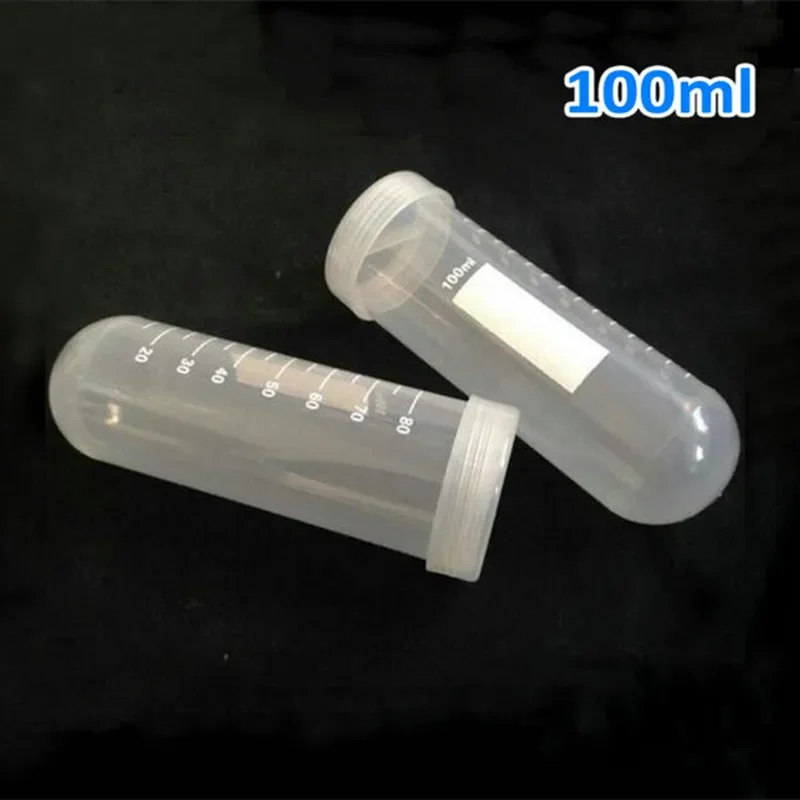 10pcs /pack 100ml Scaled Plastic Tubes Centrifuge with Screw Cap