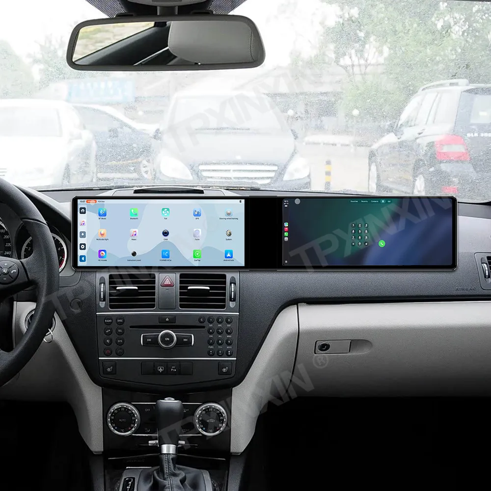 Android Auto GPS Navigation For Mercedes Benz C W204 2007-2010 Dual Screen 24.6