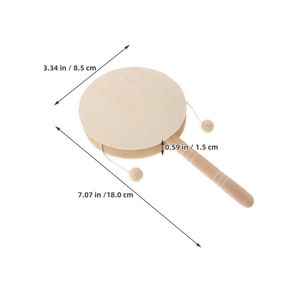 Tambores sonajero de madera creativos sin pintar para niños, tambores de mono para el desarrollo de habilidades motoras finas y de imaginación, 10 Uds.