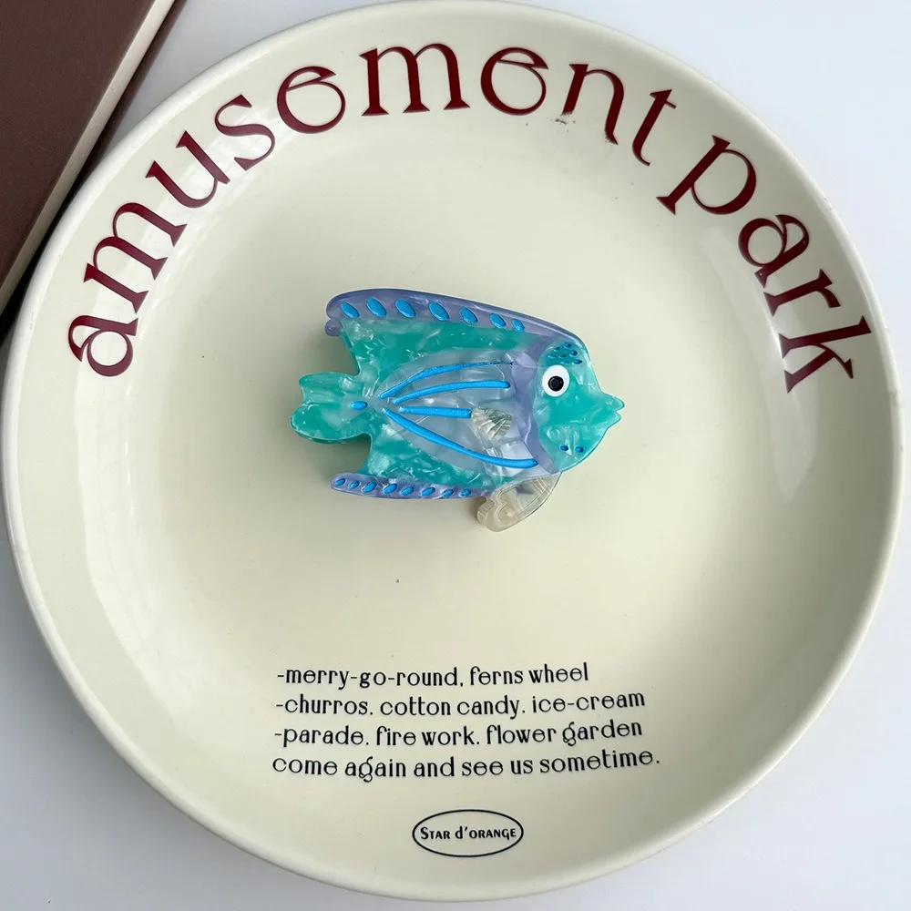 

Hairpin Ocean Fish Hair Claw Acetate Acetic Acid Marine Animals Hair Clip Colorful Korean Style Fish Grab Clip Female