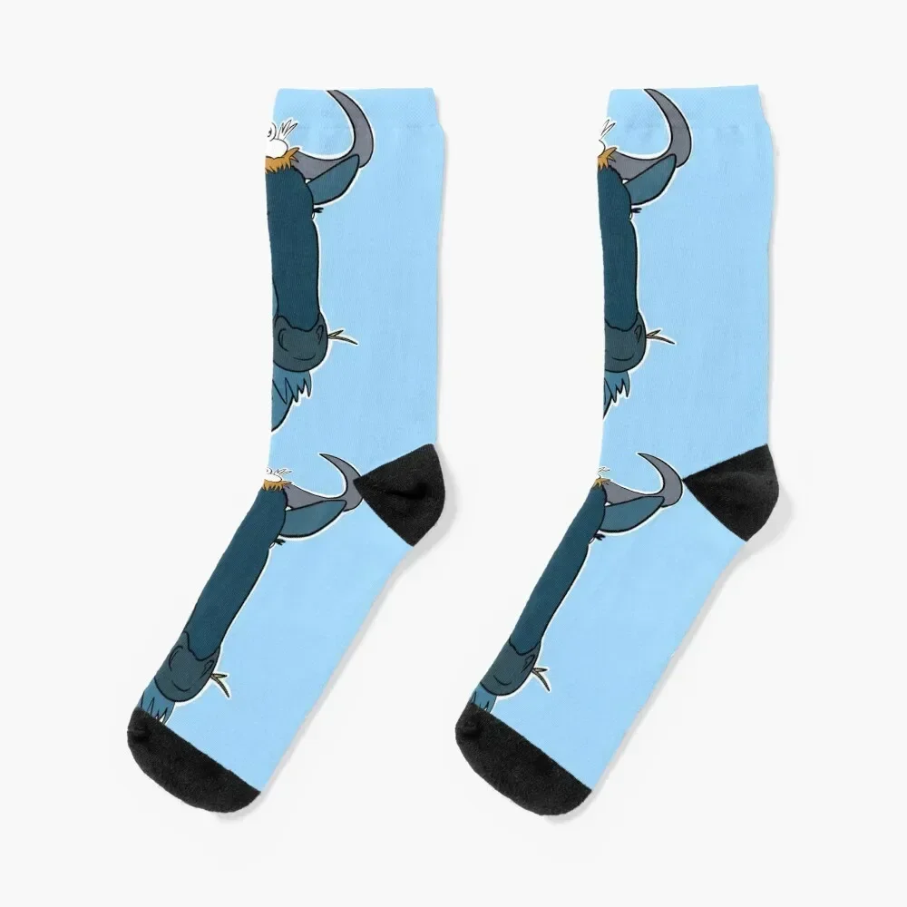 

Blue Wildebeest and bird doodle Socks christmas gifts tennis Socks Woman Men's