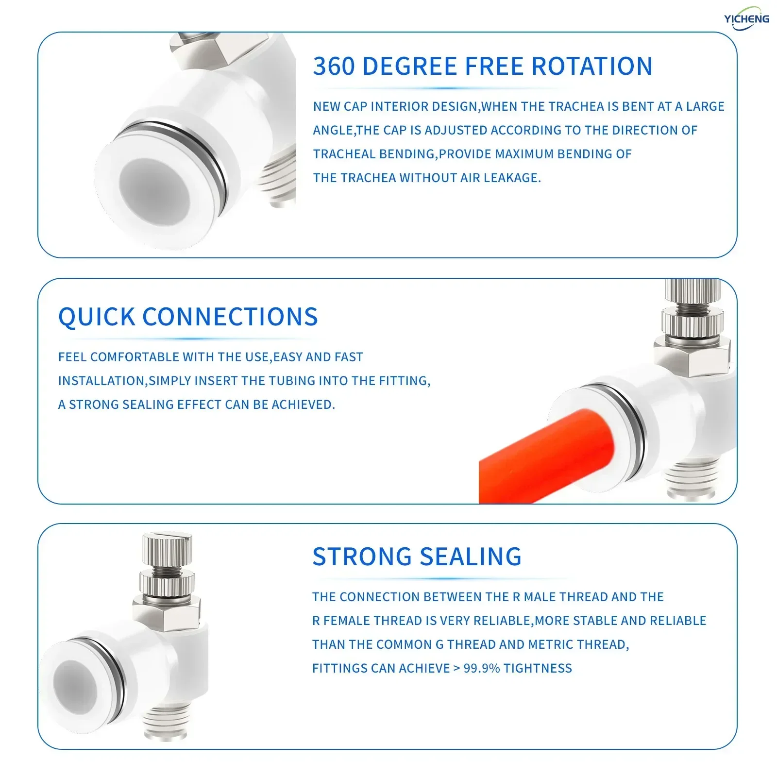 Нажимной фитинг для подключения воздушной линии, регулирующий клапан воздушного потока, внутренний диаметр 12 мм, резьба 1/8 дюйма 1/4 дюйма 3/8 дюйма 1/2 дюйма (упаковка из 5 шт.)