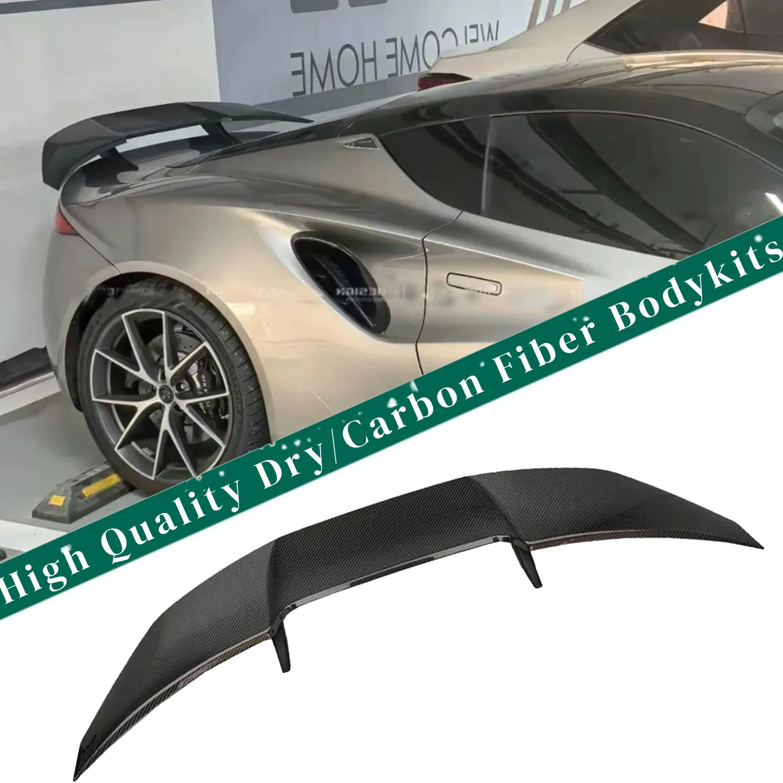 V Style Dry Carbon Fiber Rear Trunk Tail Boot Lip Wing Ducktail Wing spoiler Car Body Kit For Lotus Emira 2022+