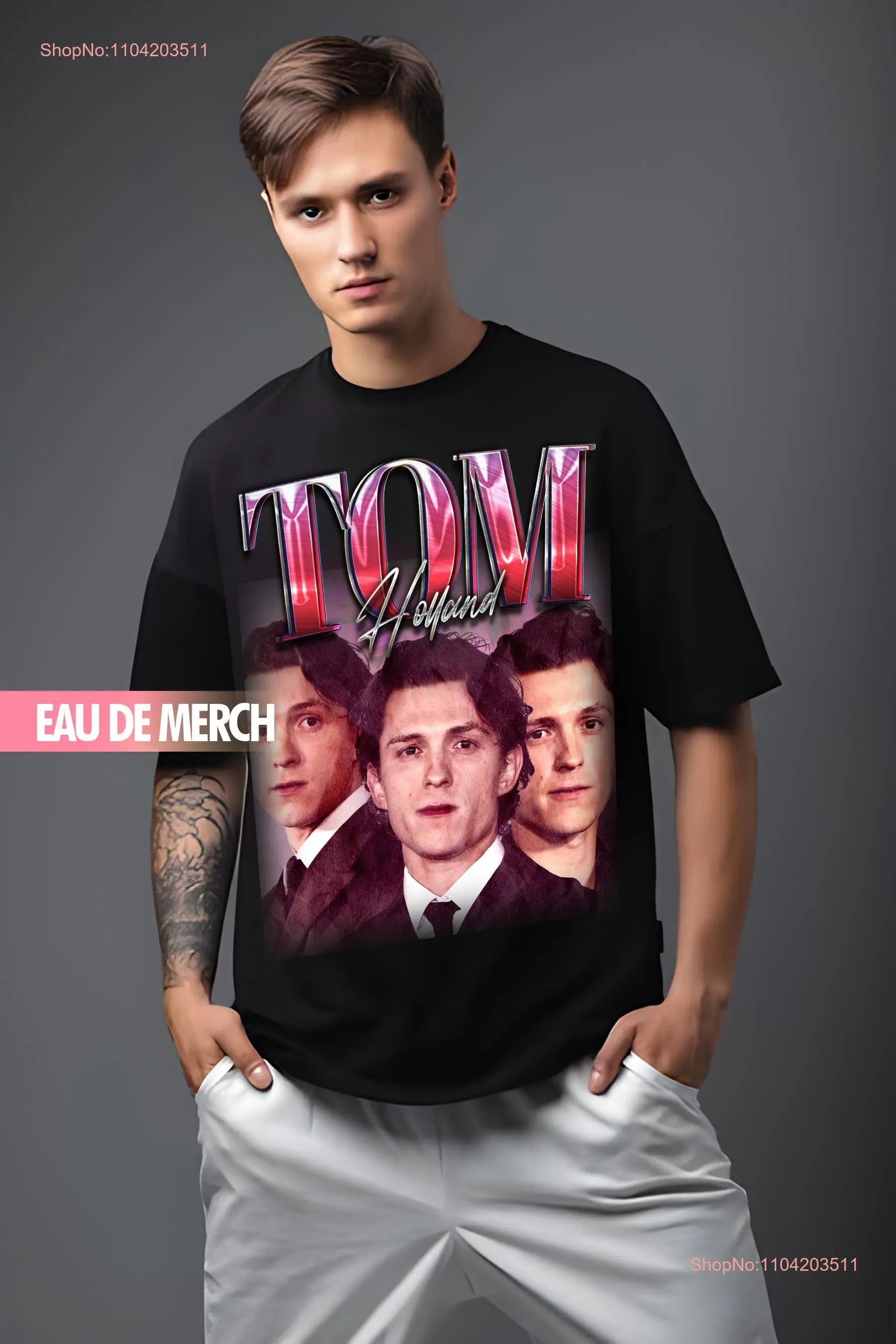 TOM HOLLAND TEES Vintage T Shirt 90s Tribute Merch Homage Fan long or short sleeves