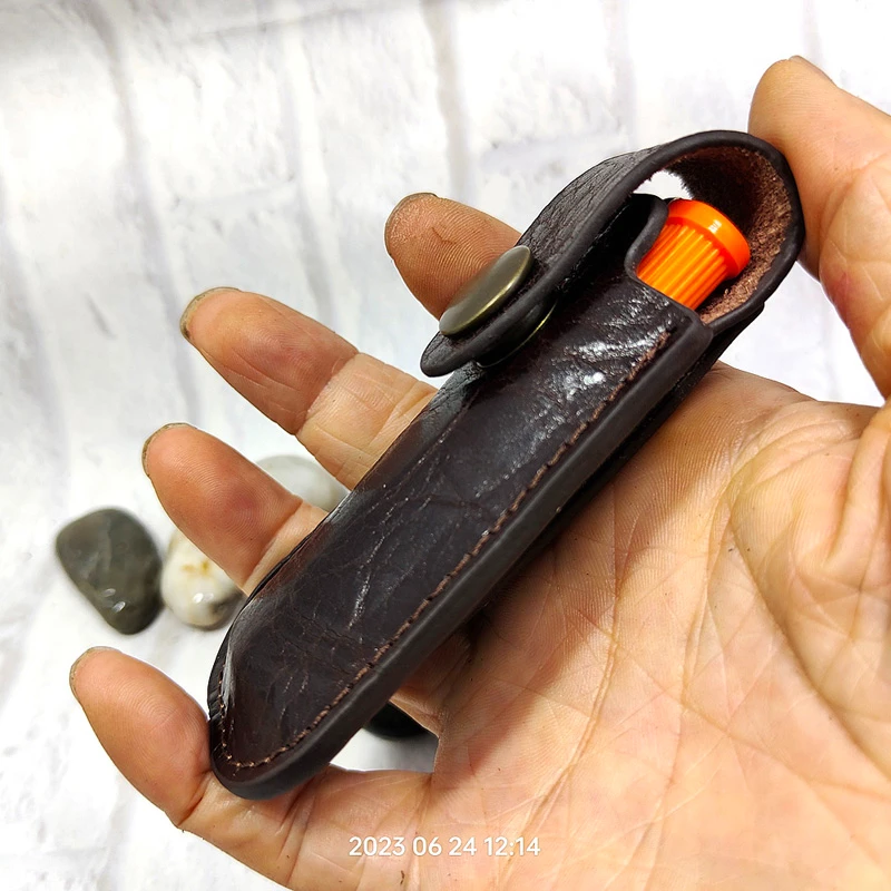 Blongk مفتاح صغير الخصر حقيبة جلدية صغيرة مفتاح حافظة حزام الحقيبة المتاح أخف حالة أخف غمد WD-HJ