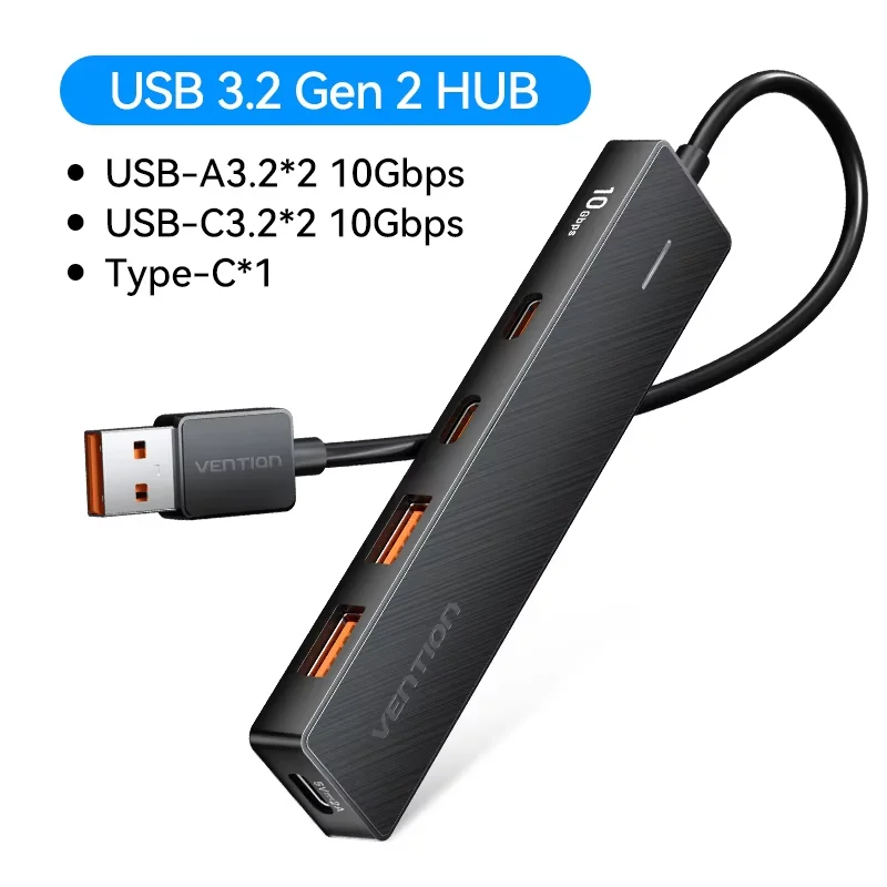 Ventie 5 in 1 USB 3.2 HUB 10Gbps Splitter Uitbreiding USB A Type C HUB Multipoort Adapter voor MacBook iPad Xiaomi Samsung Laptop
