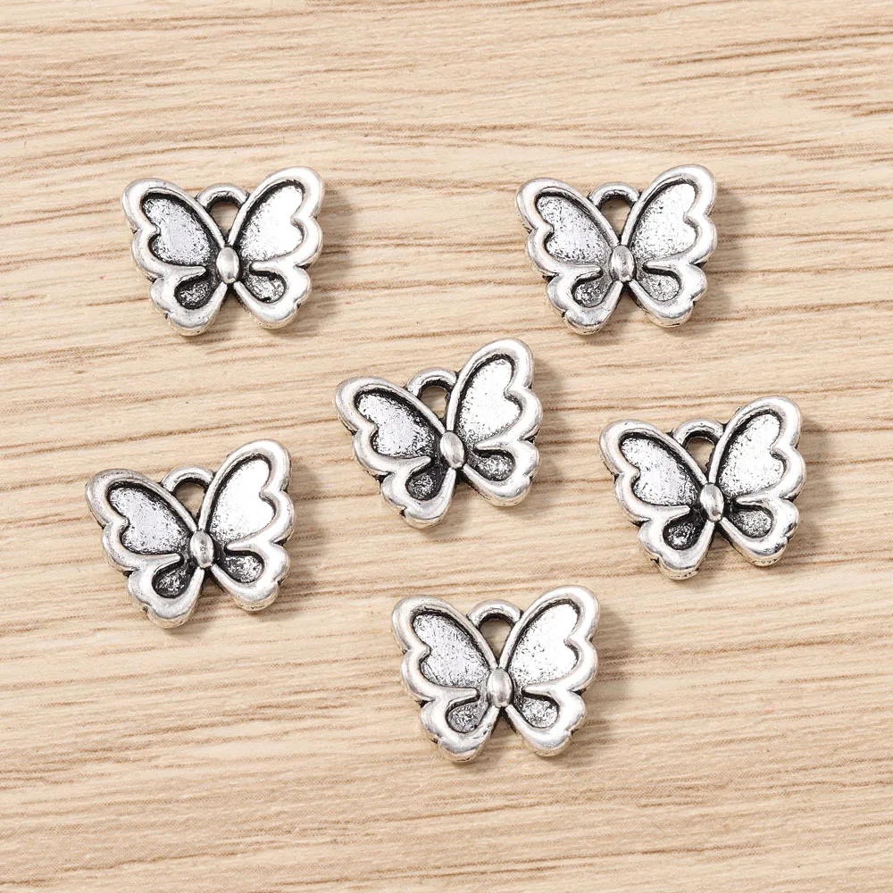 Tusember 30 Stück 10*13mm Metall-Tier-Schmetterlings-Anhänger aus Legierung für DIY-Halsketten, Ohrringe, handgefertigte Schmuckherstellung und Bastelarbeiten – Detail 6