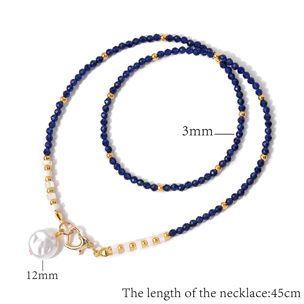 Collana con ciondolo di perle barocche per donna collane con fibbia a cuore con perline in pietra naturale da 3mm regali di gioielli eleganti da