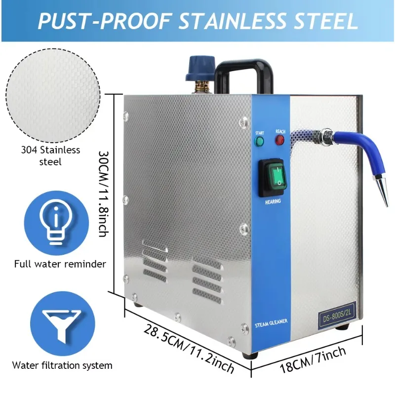 1300W 2L professional stainless steel jewelry steam cleaning machine equipment for silver and gold jewelry cleaning