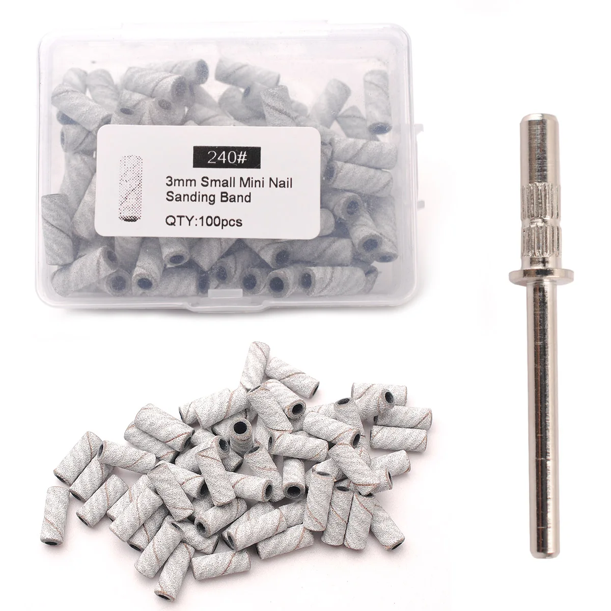100 Stuks 3.1 Mm Mini Schuurbanden Kits Nail Boren Doorn Sets Elektrische Manicure Accessoires Tool Dode Huid Remover