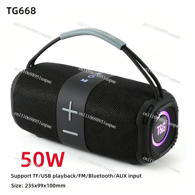 Rechargeable RGB Color Portable TG668 High Volume Subwoofer Dual Channel LED Diaphragm Bluetooth Speaker