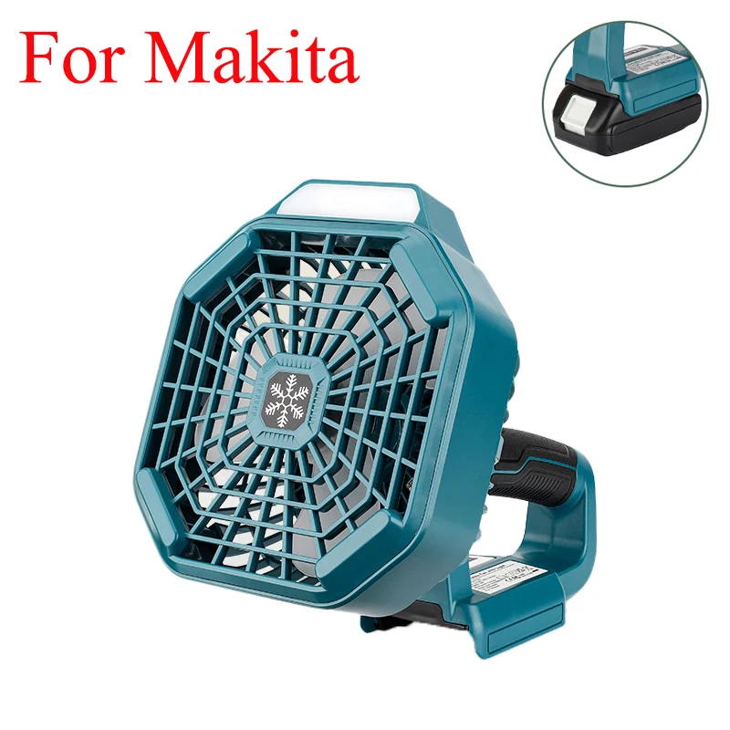 

Portable Camping Fan for Makita 18V Batteries with Remote Control LED Light USB Plug for Camping Construction Site Battery Fan